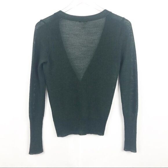 J. CREW forest green crystal button cardigan. - Picture 2 of 6